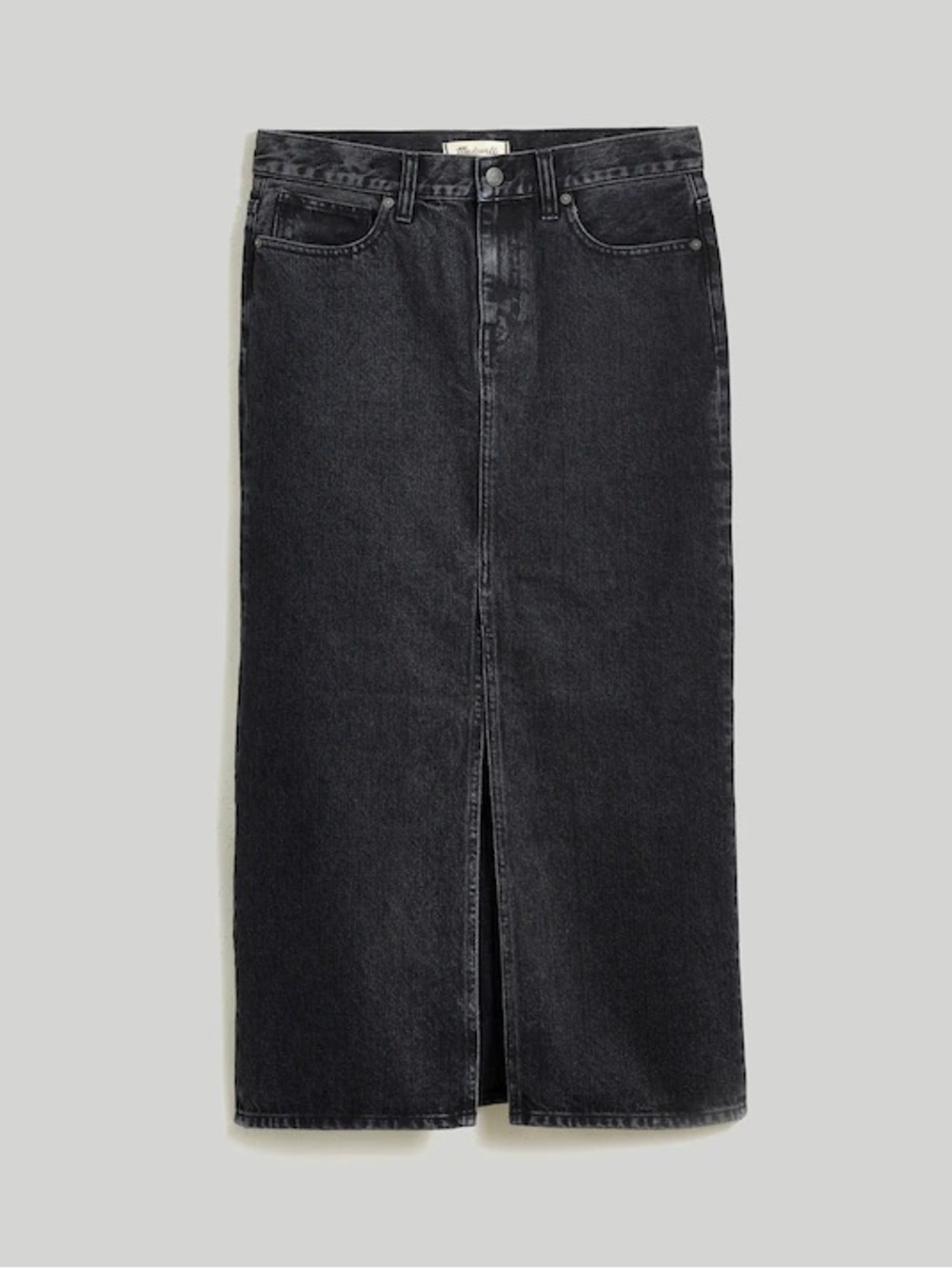 Madewell Denim Mid-Rise Maxi Skirt in Lunar Wash